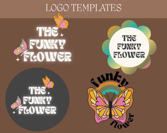 Funky, Vintage Premade Canva Logo Template | Editable Retro Business Branding | Downloadable Logo Design for Small Business
