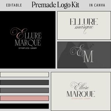 Premade Logo Branding Template | Editable in Canva | Logo, Color Palette | Luxury Editorial Logos for Business | Instant Digital Download