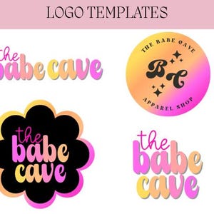 Lebendiges Retro-Farbverlaufs-Logo-Vorlage für Canva: Bearbeitbares Branding Kit & vorgefertigtes Business-Design