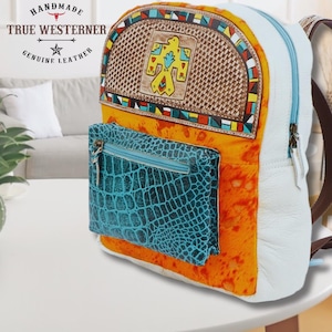 Handmade Tooled Leather Backpack: Western Cowgirl Style