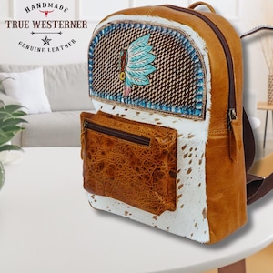 Handmade Western Leather Backpack: Travel, Work, Hiking