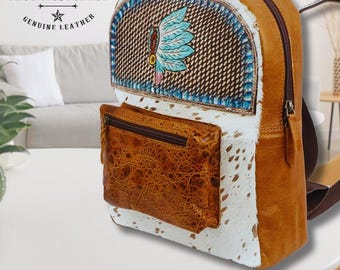 Handmade Western Leather Backpack: Travel, Work, Hiking