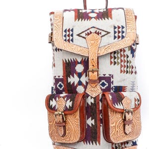 Handmade Western Leather Backpack: Hiking Camping Rucksack