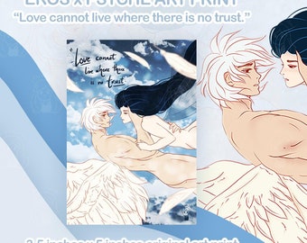 EROS x PSYCHE Art Print | Love Cannot Live Where There Is No Trust | 3.5 inches x 5 inches | Fanart