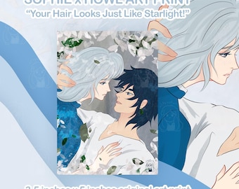 SOPHIE x HOWL Art Print | Your Hair Looks Just Like Starlight | 3.5 inches x 5 inches | Fanart