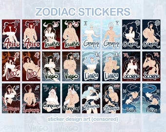 Zodiac Stickers | Kabbalistic Astrology | 1.83inches x 3 inches | NSFW