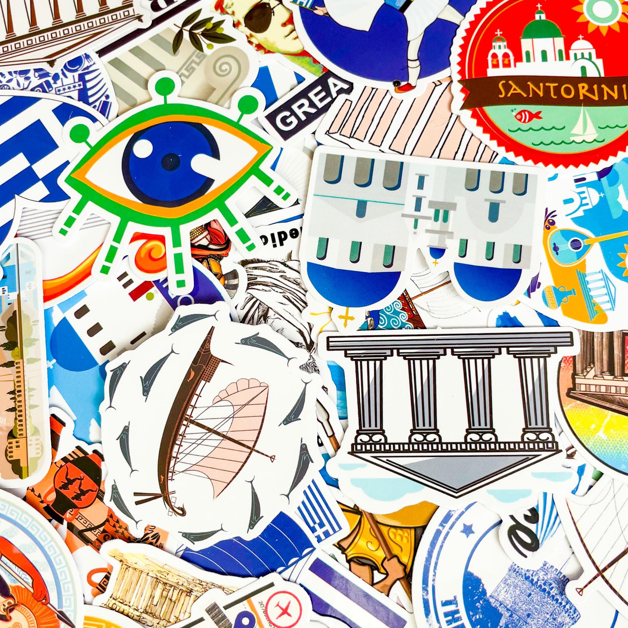 50PCS Greek Island Stickers, Santorini Stickers, Athens Stickers for ...
