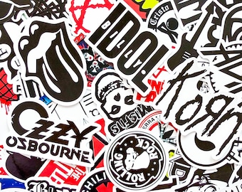 100PCS Punk & Rock Music Stickers, Retro Band Stickers, Classic Art Stickers, Fun Waterproof Stickers for Guitar, Party Decor, Skateboard