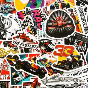 100 adesivi casuali di Formula 1, decalcomanie da corsa, adesivi per caschi, adesivi per sport motoristici per auto, laptop e bottiglie d'acqua, adesivi per ragazzi