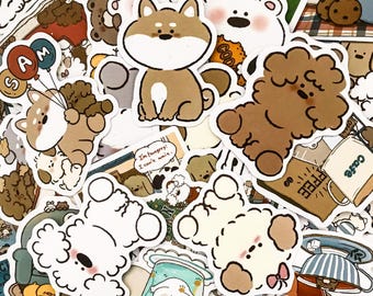 50 Random Cartoon Animal Stickers, Cute Dog Stickers, Kawaii Stickers, Animal Stickers for Scrapbook, Journal, Kids' Craft, Water Bottle