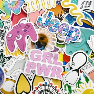 100 willekeurige schattige Hawaii-stickers, vintage vinyl, pakket tropische stickers, artistieke stickers, stickers geïnspireerd op Cool Island en op de natuur
