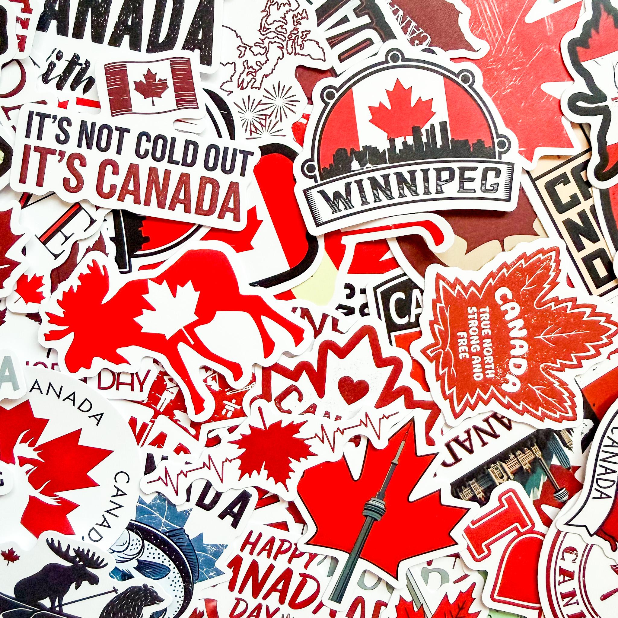 50PCS Proud Canadian Patriot Sticker Pack, Playful National Graphic ...