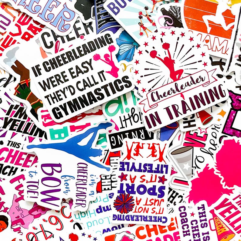 50PCS Cheerleader Sticker Pack, Motivational Sports Stickers, Squad ...