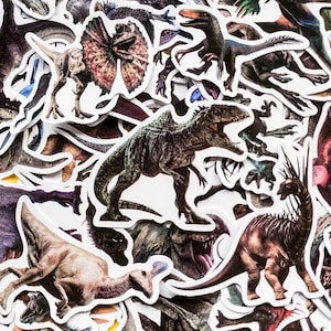 100 Jurassic Dinosaurier-Aufkleber, realistische Vinyl-Aufkleber, kinderfreundliche wasserdichte Aufkleber, Laptop-Aufkleber mit Dinosaurier-Thema