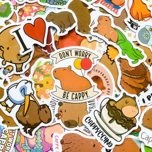 100pcs Cute Capybara Stickers, Animal-Themed Stickers, Funny and Creative Stickers, Perfect Sticker Pack for Journaling, Kindle Decor