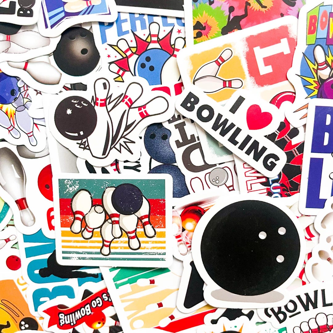 50PCS Retro Bowling Sport Stickers, Classic Strike Action Stickers ...