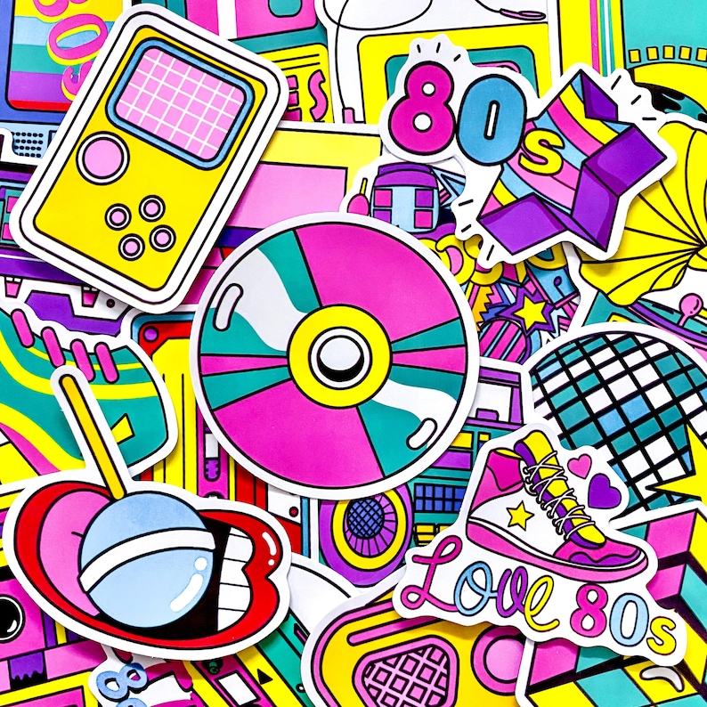 50PCS Retro 80s Stickers, Vintage Polaroid Stickers, Cassette Stickers ...