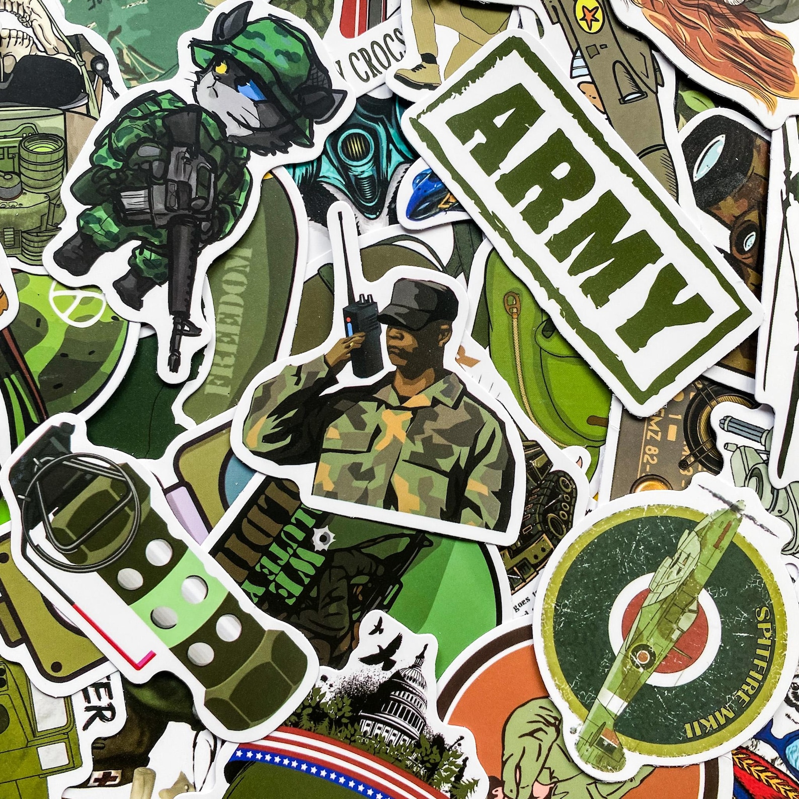 50pcs Tactical Military Stickers Pack, Vinyl Army Stickers, Patriotic ...