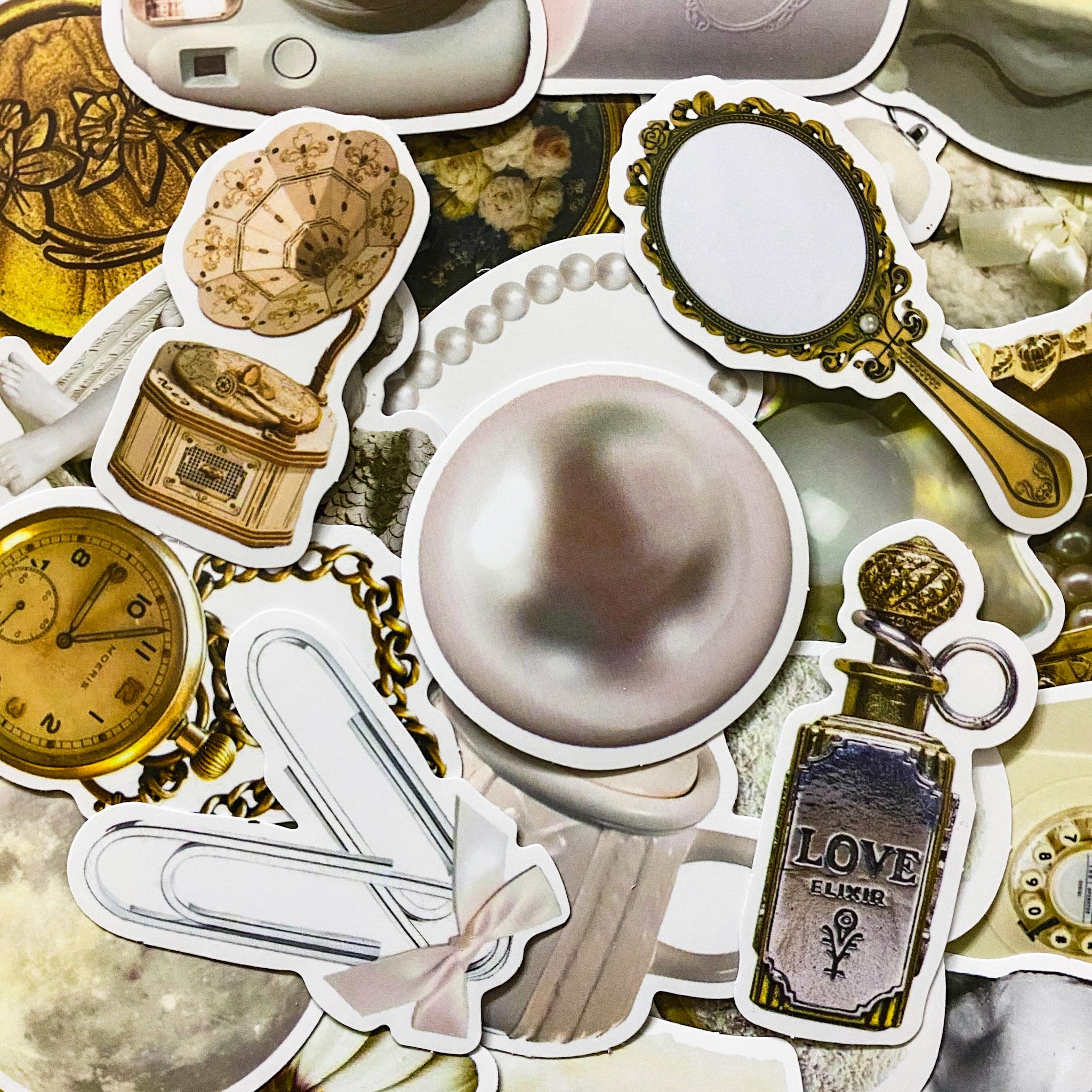50 Random Vintage Stickers, Retro Aesthetic Stickers, Antique ...