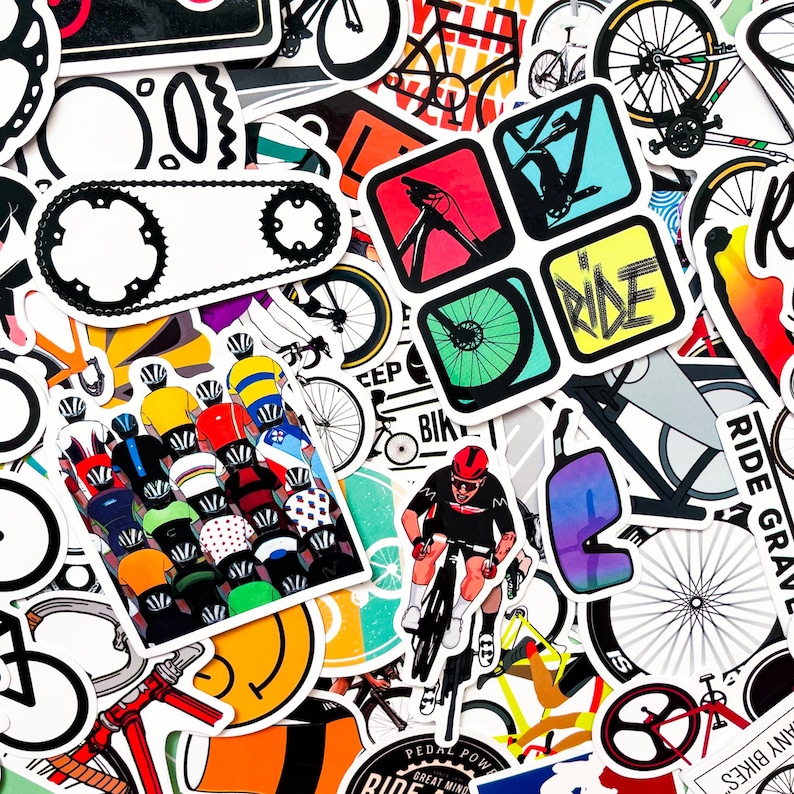 Sticker For Ride 50PCS Colorful Sport Stickers, Funny Cyclist Stickers, Dynamic Racing ...