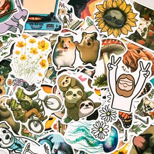 50 zufällige Thema Aufkleber, Retro ästhetische Naturaufkleber, Pflanzen, Blumen & Tier wasserdichte Aufkleber für Sammelalben, Journal, DIY Handwerk