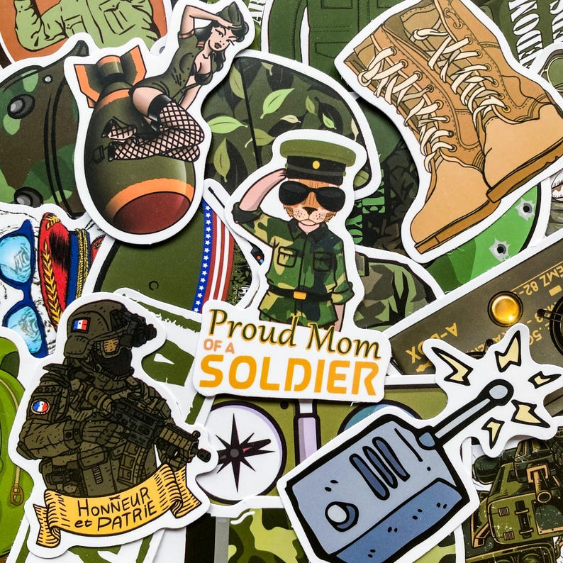 50pcs Tactical Military Stickers Pack, Vinyl Army Stickers, Patriotic ...