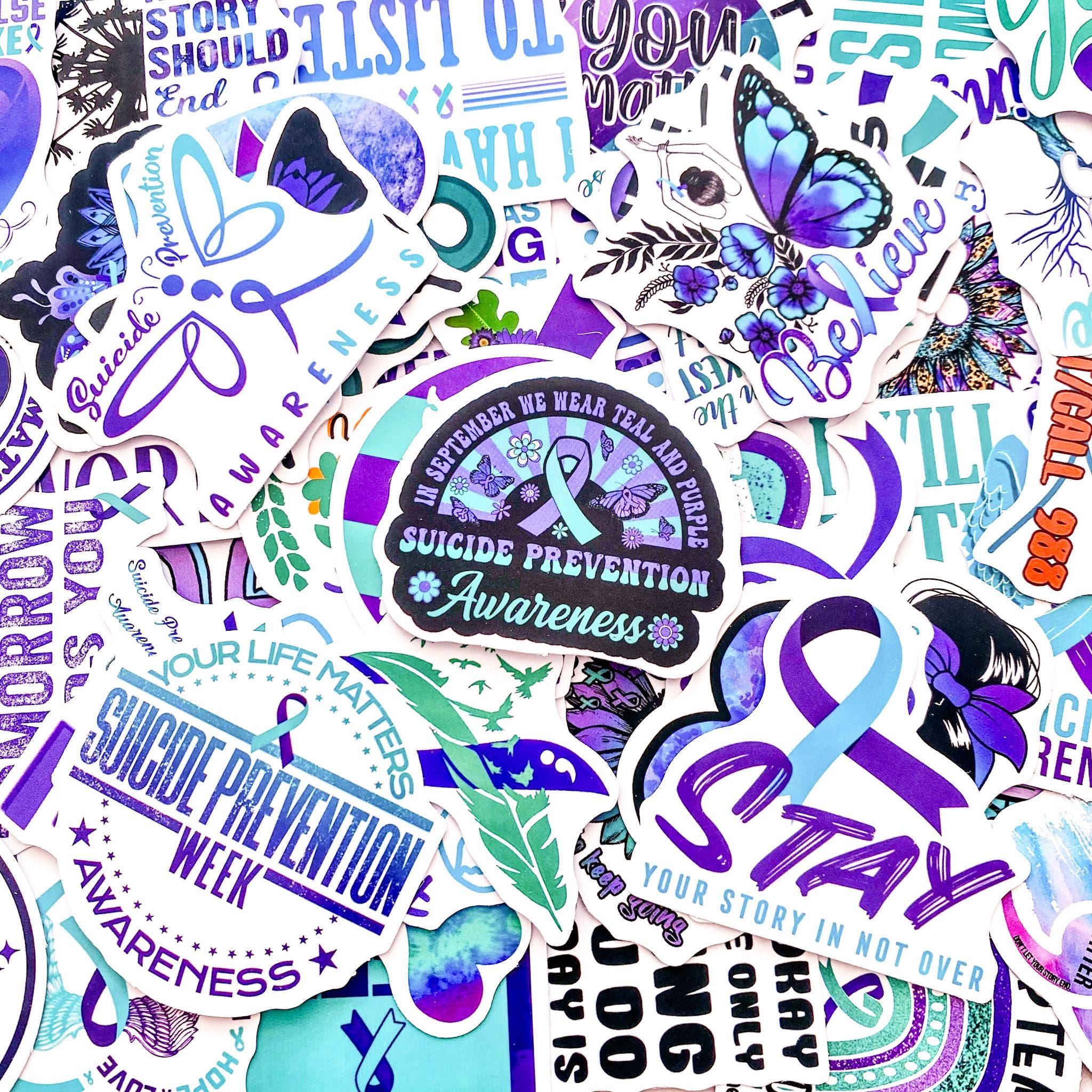 100PCS Mental Health Awareness Stickers, Inspirational Suicide ...