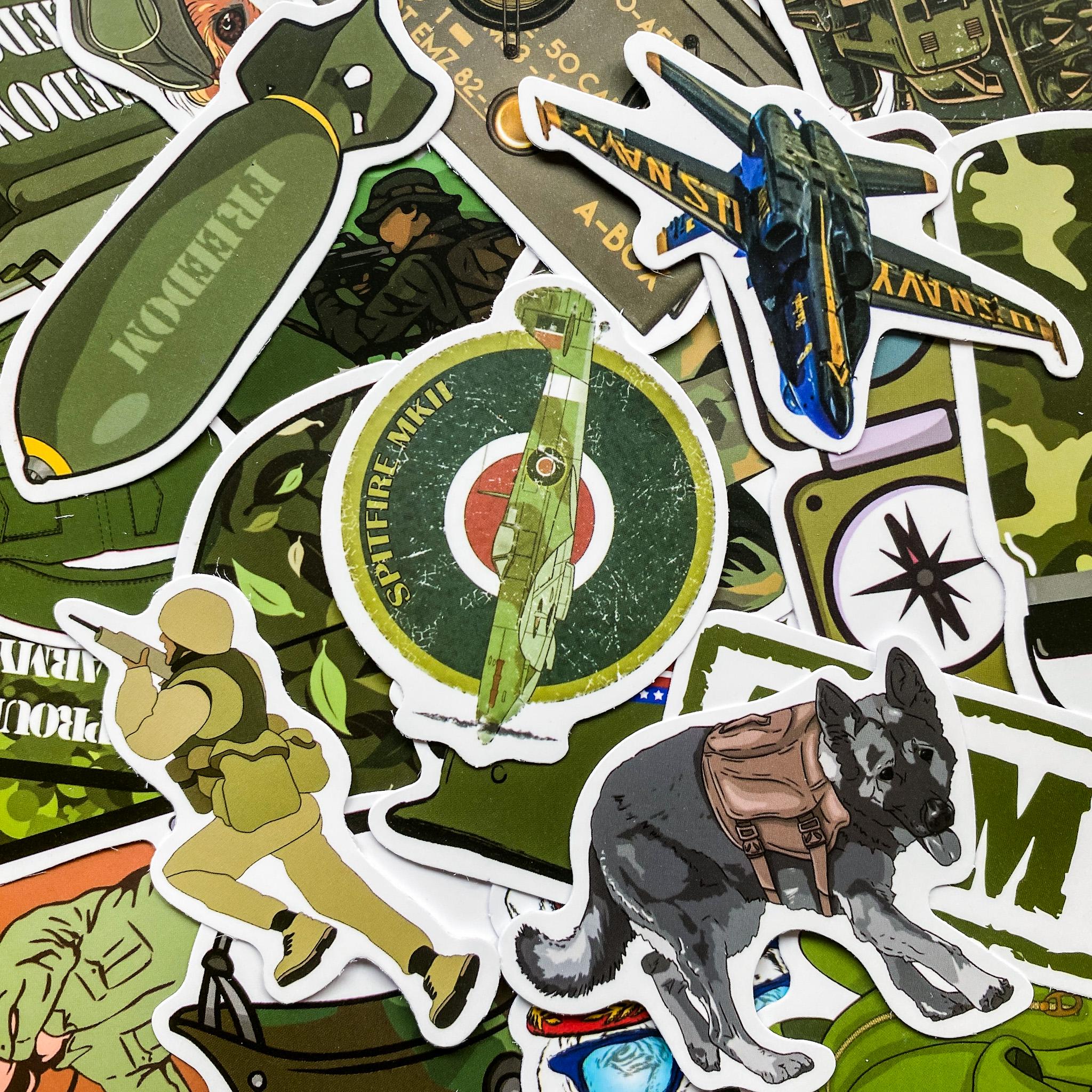 50pcs Tactical Military Stickers Pack, Vinyl Army Stickers, Patriotic ...