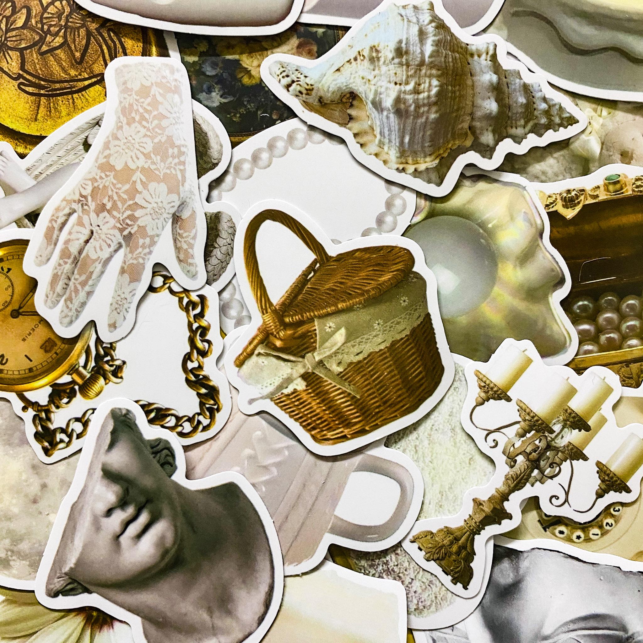 50 Random Vintage Stickers, Retro Aesthetic Stickers, Antique ...