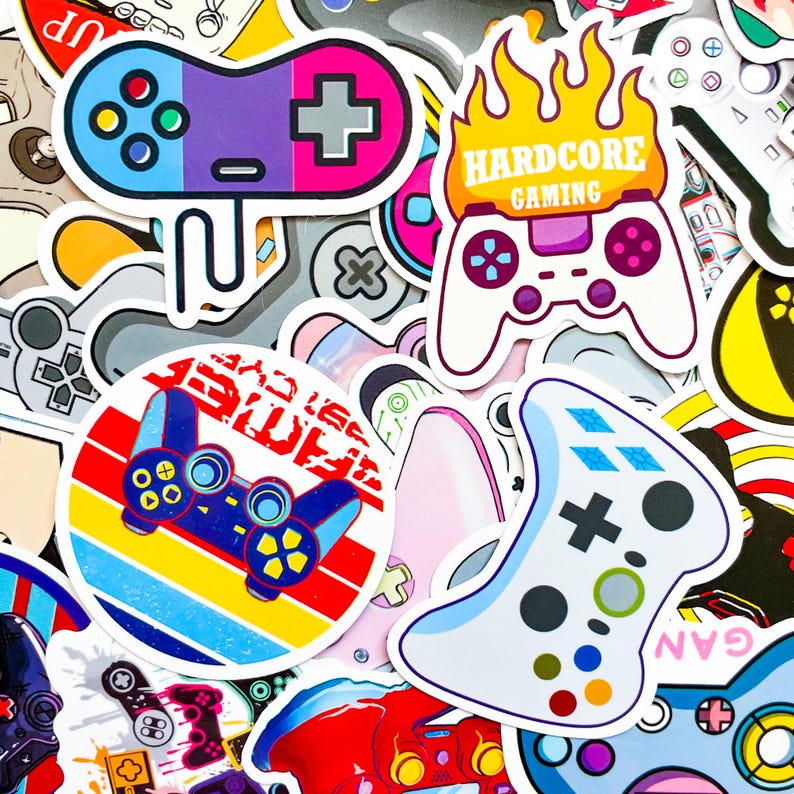 50PCS Gamer Controller Stickers, Colorful Pixel Art Gaming Stickers ...