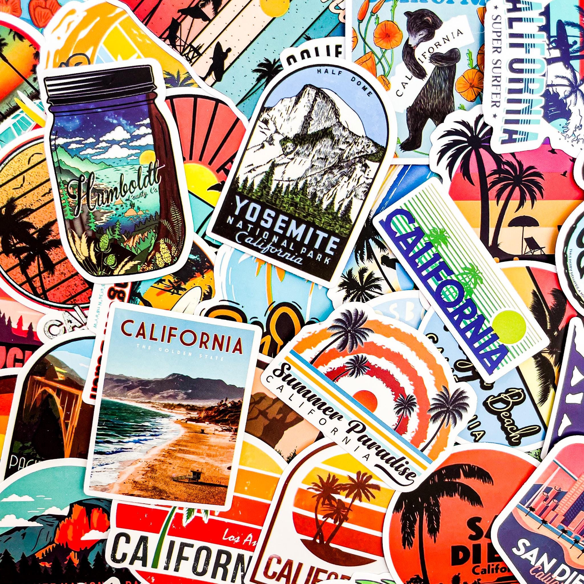 50PCS California Sticker Pack, Nature Stickers, Retro Stickers ...