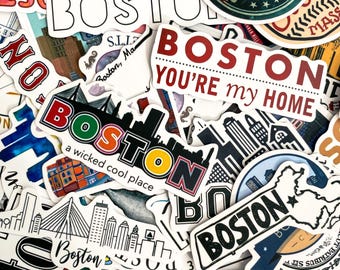 50 zufällige Boston Wahrzeichen Aufkleber, ästhetische Aufkleber der Stadt, wasserdichte Aufkleber, Boston Stadtbild Aufkleber, Wahrzeichen Aufkleber