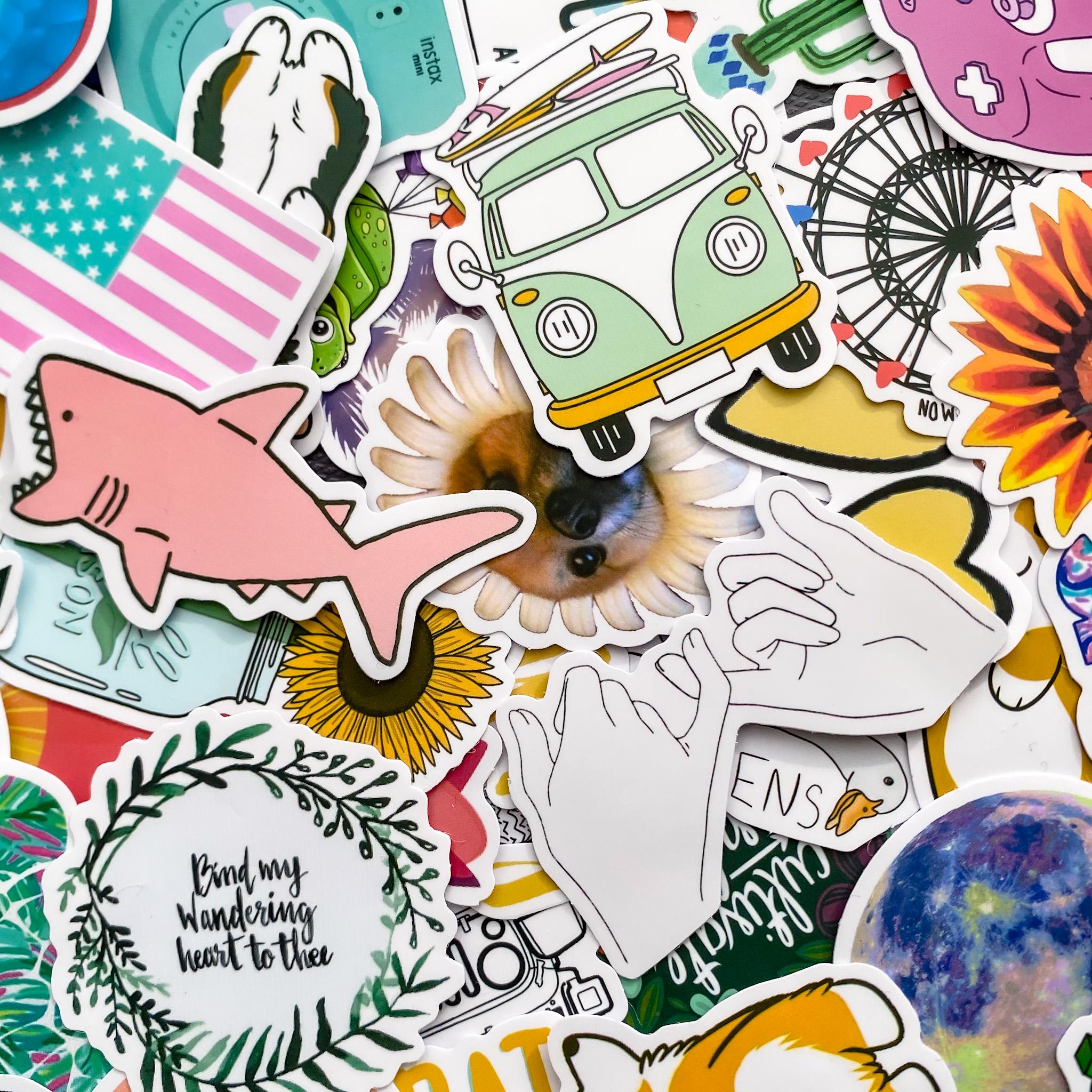50 Random Cute Hawaii Stickers, Vintage Vinyl, Tropical Stickers Pack ...