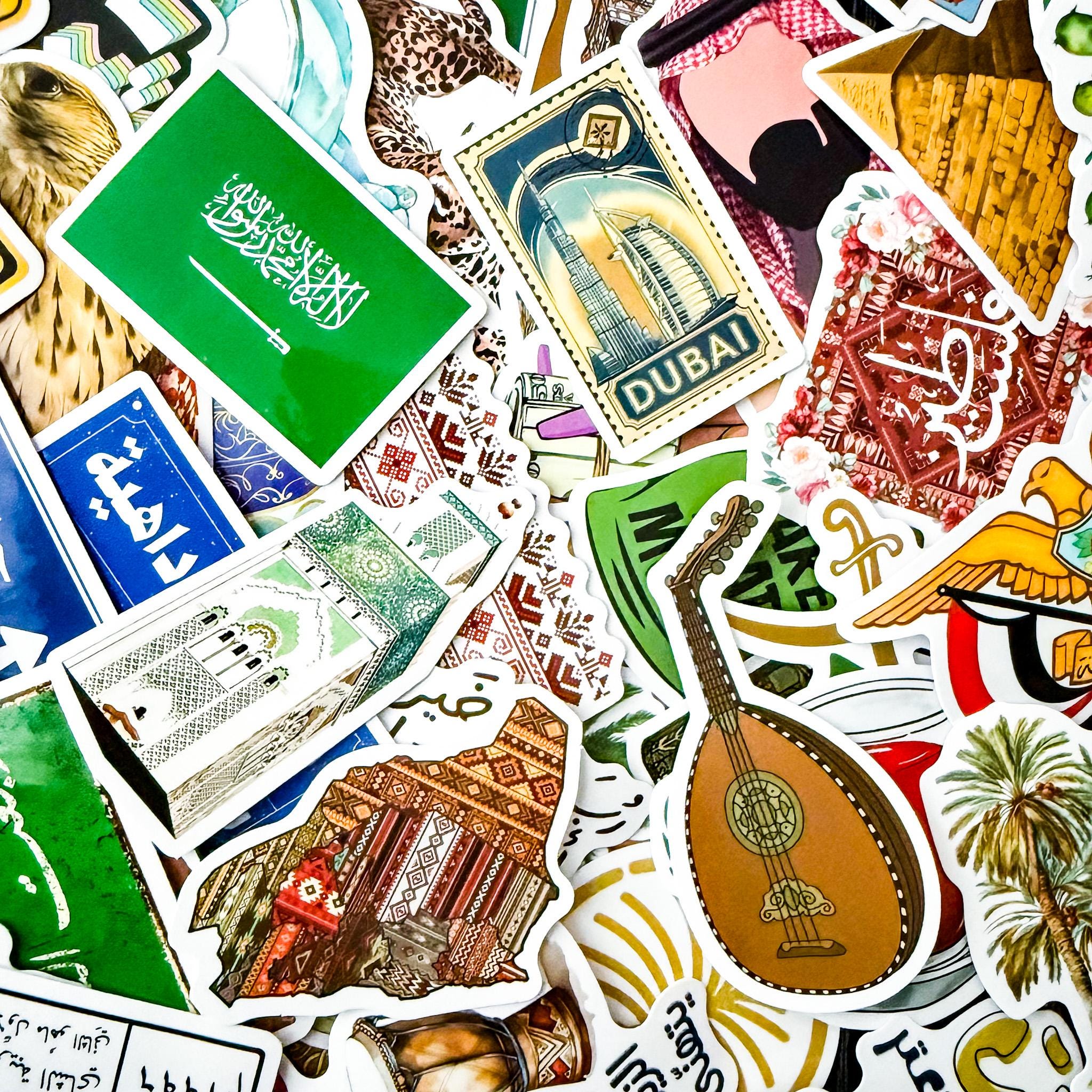 50PCS Saudi Region Sticker Pack, Symbol Desert Stickers, Bold Cultural ...