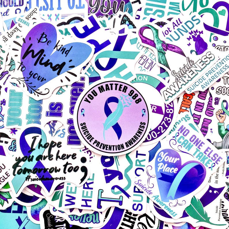 100PCS Mental Health Awareness Stickers, Inspirational Suicide ...