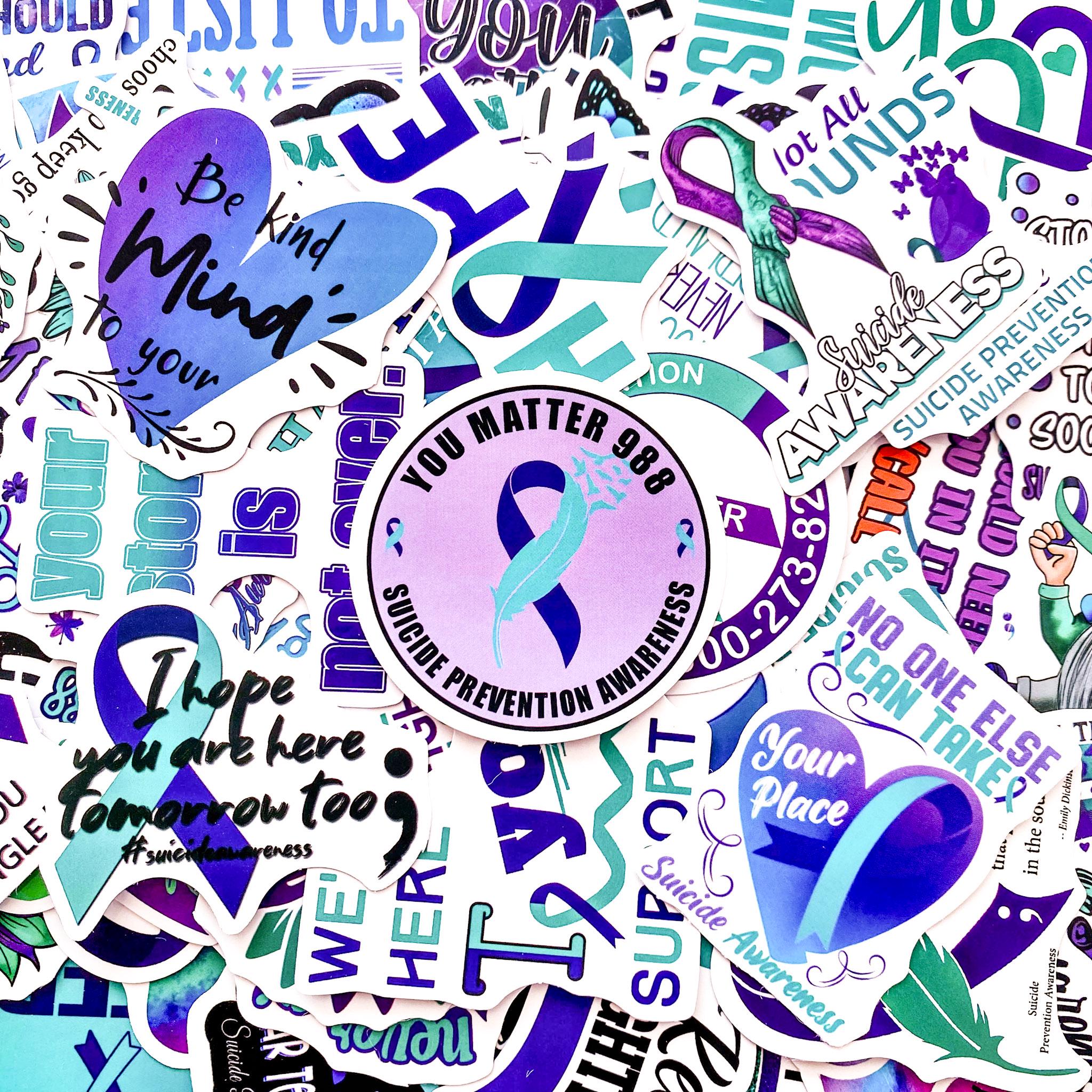 100PCS Mental Health Awareness Stickers, Inspirational Suicide ...