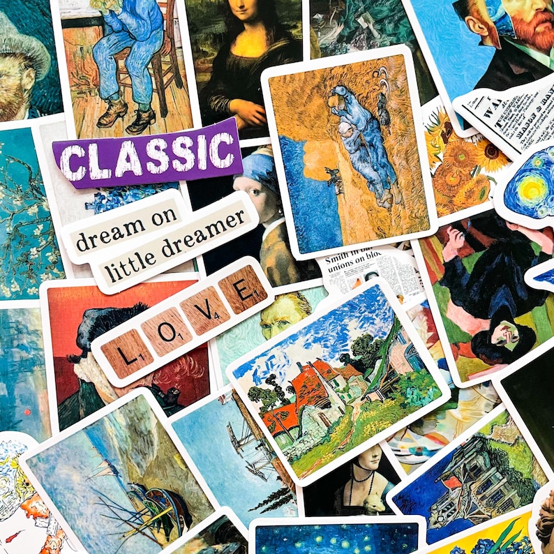 50PCS Iconic Art & Sculpture Stickers Pack, Unique Artwork Stickers ...