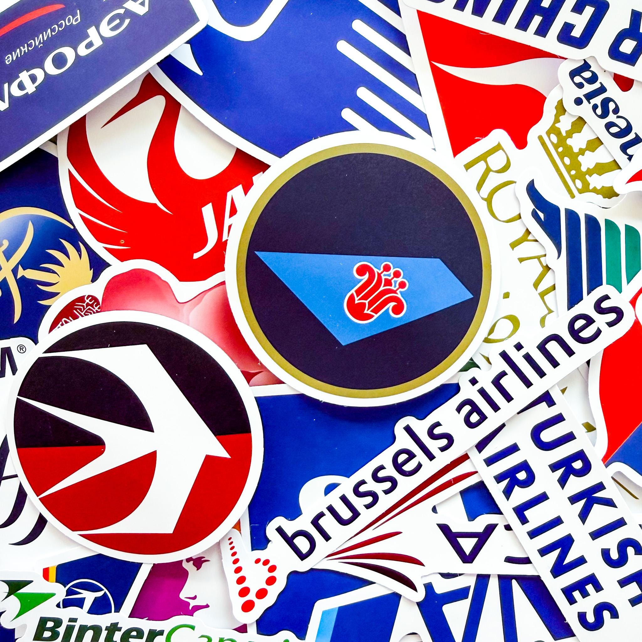 50PCS Global Airline Stickers, Boarding Passes Stickers, Aviation Brand ...