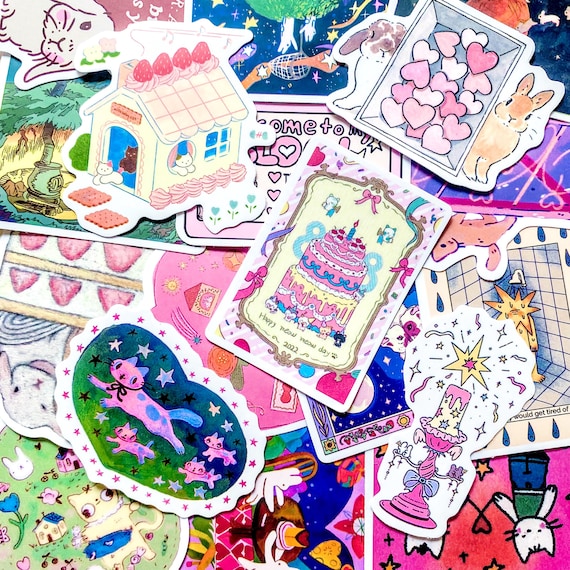 50PCS Sweet Cartoon Fairy Stickers,Cute Stickers, Romantic Stickers, Colorful Stickers for Scrapbooking teens , Soft aesthetic decorations