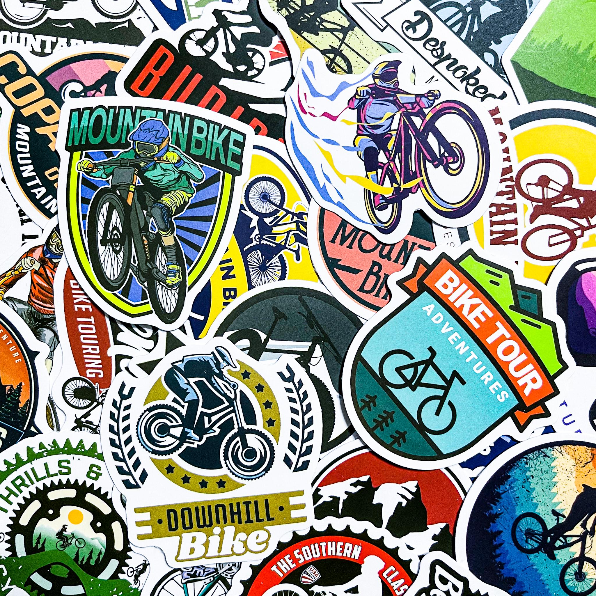 50pcs Cycling Stickers for Mountain Bikers, Adventure Bike Decals ...