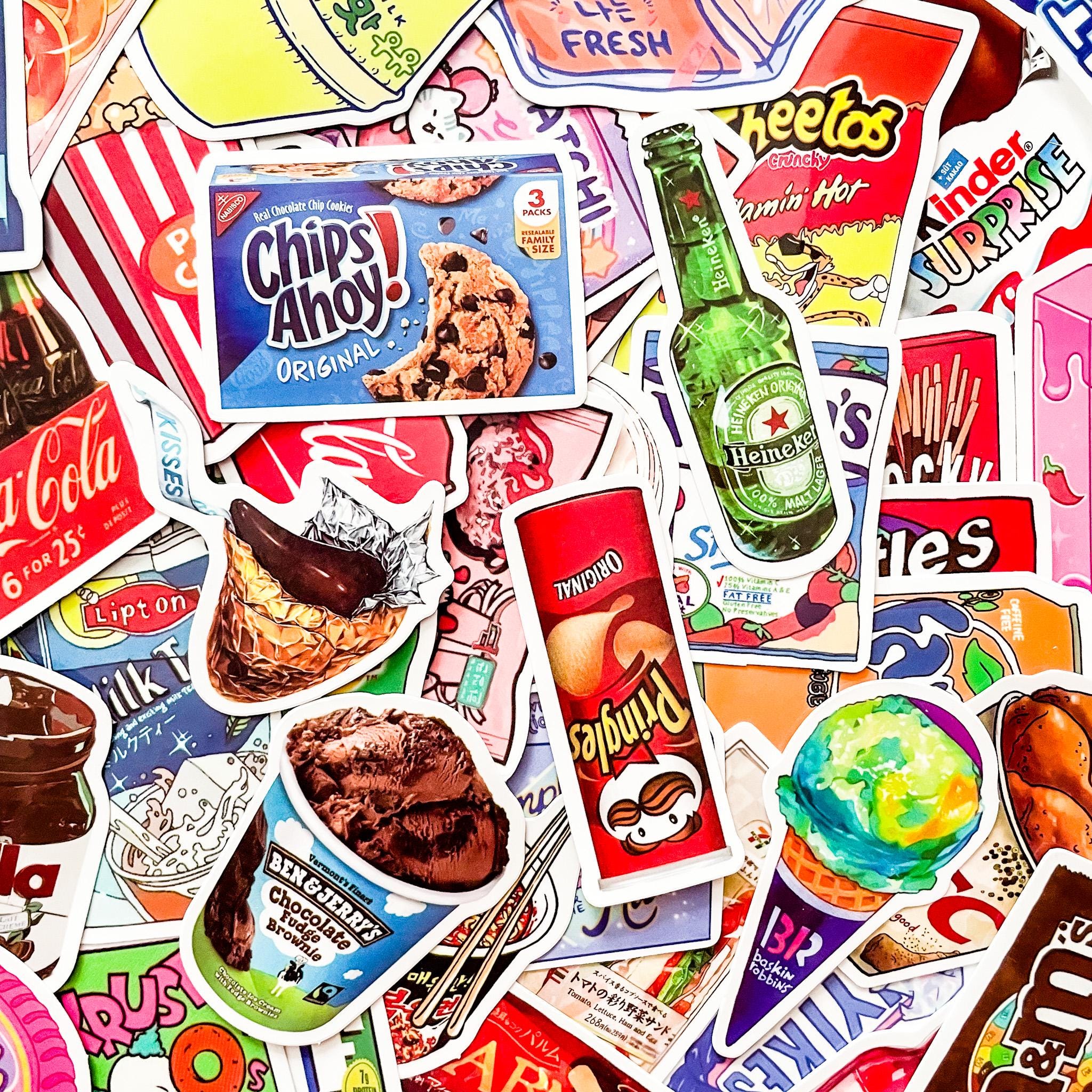 50PCS Classic Treat Stickers, Junk Food Stickers, Popular Drink ...