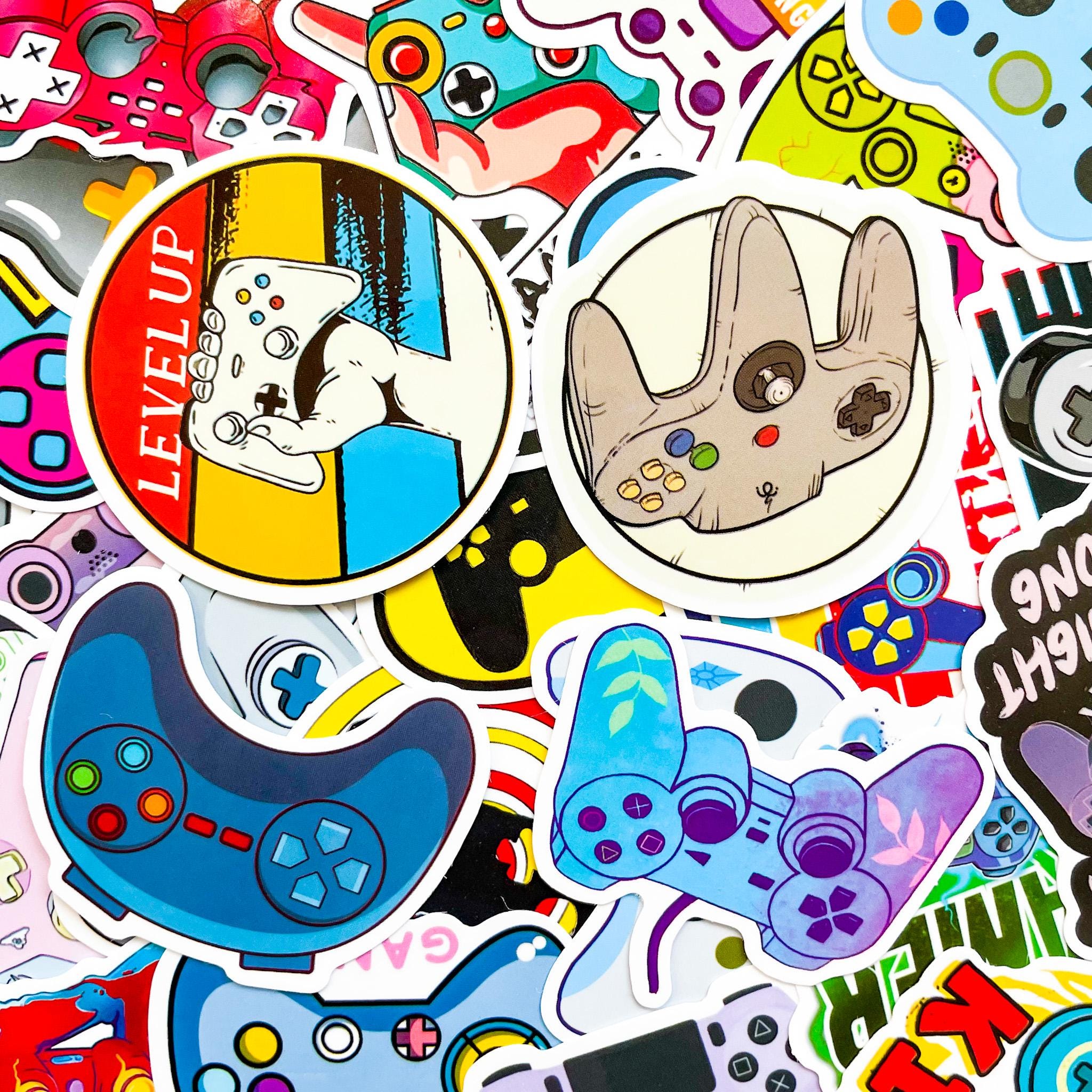 50PCS Gamer Controller Stickers, Colorful Pixel Art Gaming Stickers ...