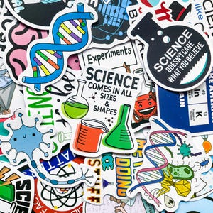 100 adesivi educativi scientifici, adesivi di chimica e biologia, divertenti adesivi in vinile impermeabili, premi per l'aula e decorazioni di laboratorio
