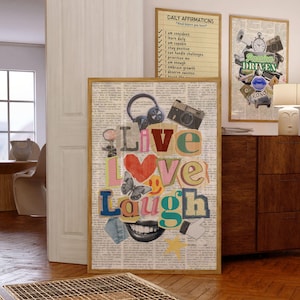 Collage Magazin Ausschnitte Wandkunst, Positive Message Wanddekoration, Home Wanddekoration Geschenkideen