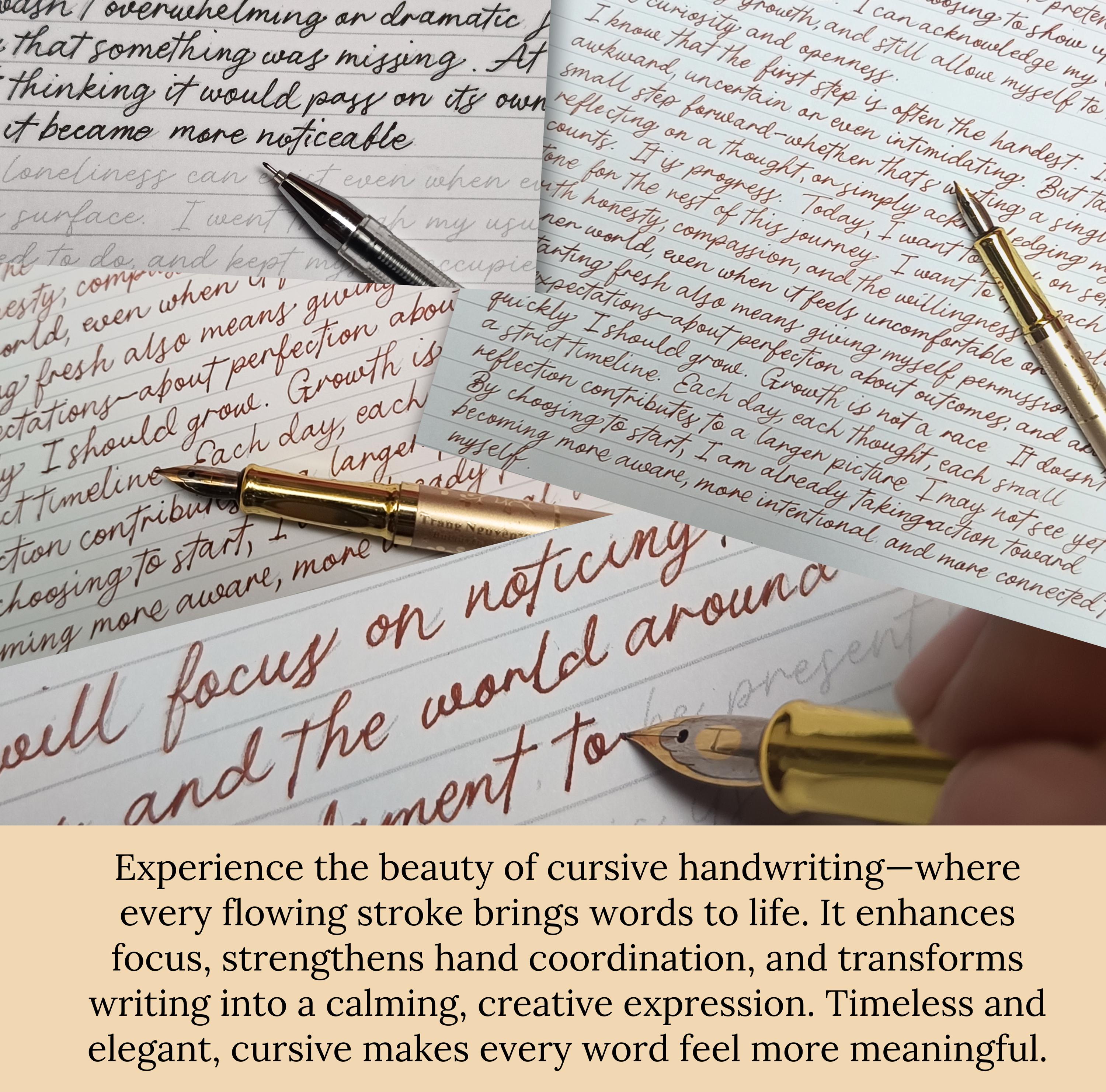 Cursive Daily Cursive Writing Journaling Worksheets, Printable Daily Planner ...