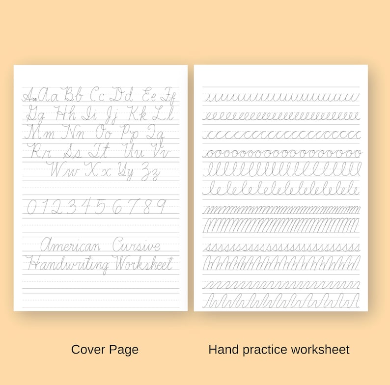 Cursive Writing Practice Workbook for Beginners, Printable Handwriting ...