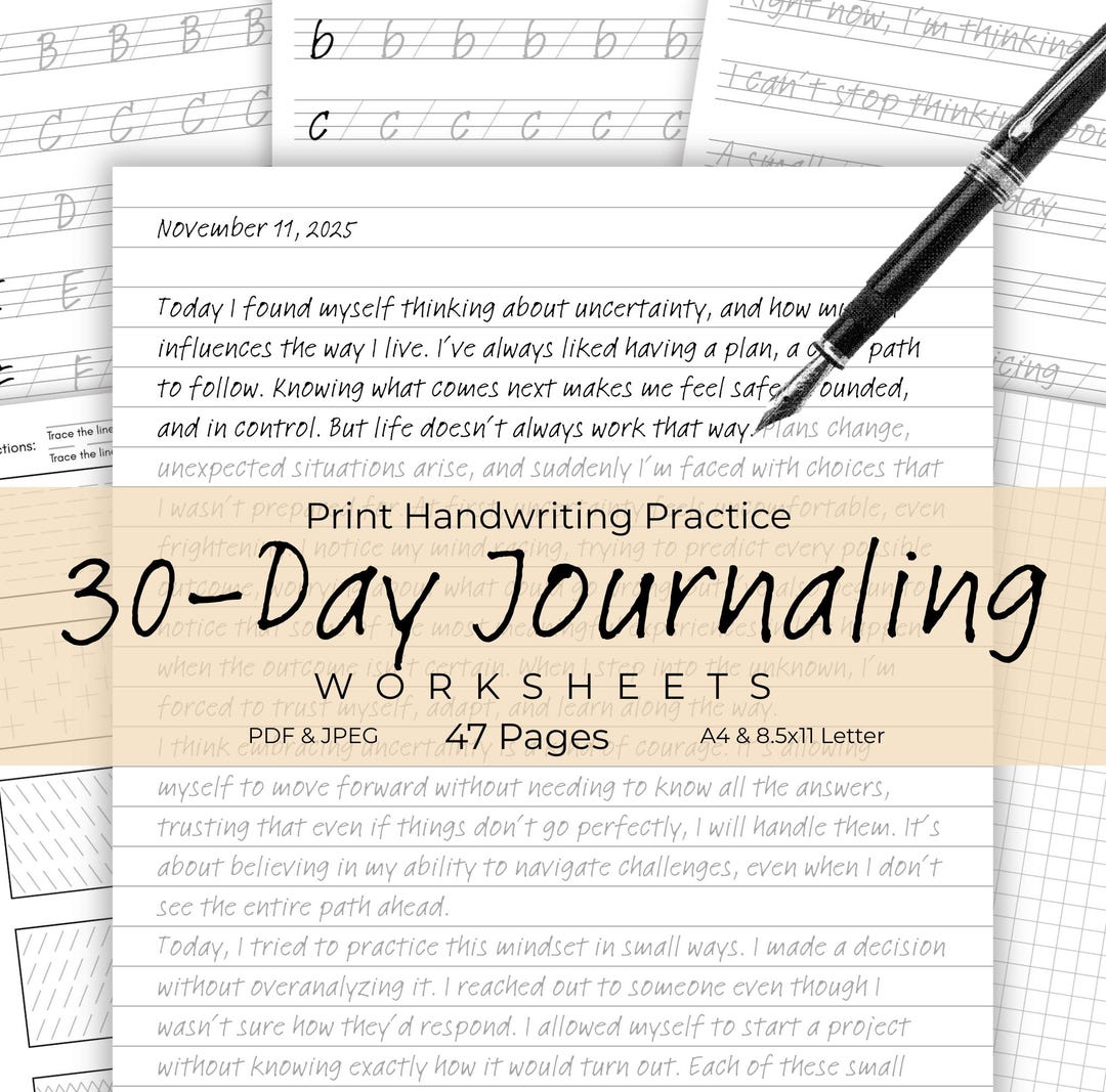 Journalizing Example Worksheet Print Writing Journaling Worksheets, Printable Daily Planner ...