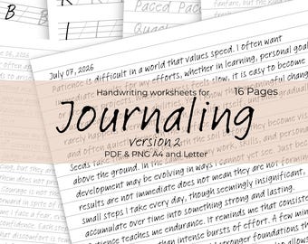 Print Handwriting Worksheets For Journaling, Printable Daily Planner Handwriting Activity Sheets For Beginners