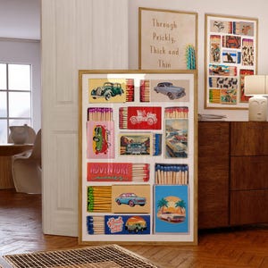 Matchbox Classic Cars Wall Art, Retro Style Wall Art, Home Wall Decor, Hanging Decor Gift Ideas