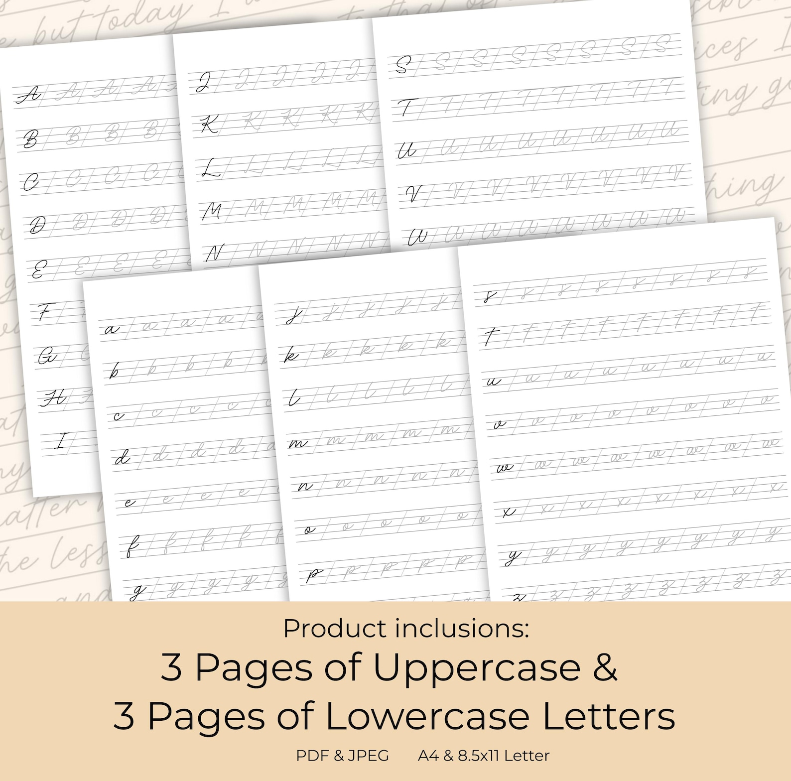 Cursive Daily Cursive Writing Journaling Worksheets, Printable Daily Planner ...